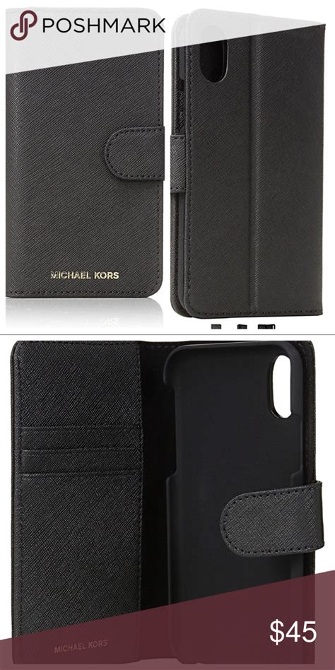 michael kors iphone 10 wallet case|Michael Kors iPhone X Saffiano Leather Folio Wallet Case W/ .